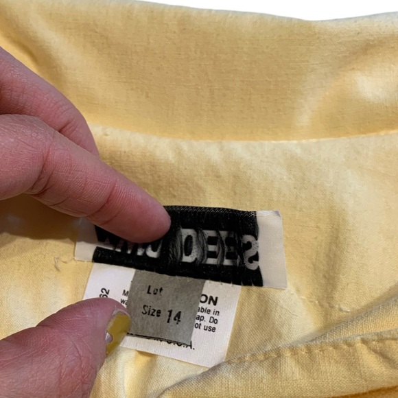 VINTAGE | Two‎ Dee’s Pale Yellow Dress - Sz 14 - Picture 9 of 13